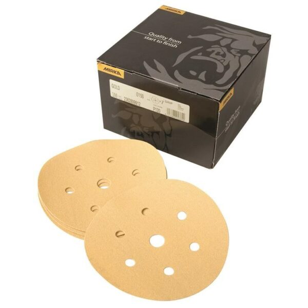 MIRKA GOLD GRIP DISCS 150MM 7 HOLE (6+1) / 100pk MIRKA GOLD GRIP DISCS 150MM