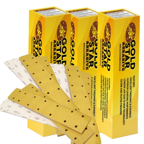 Sanding Strips 70MM X 420MM Gold Star Long Multiple Holes Sanding Strips long
