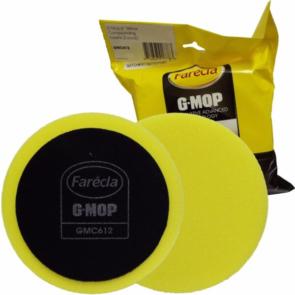 Farecla G Mop 150mm Wet Use Yellow Compounding Hook N Loop Foam Pad GMC612