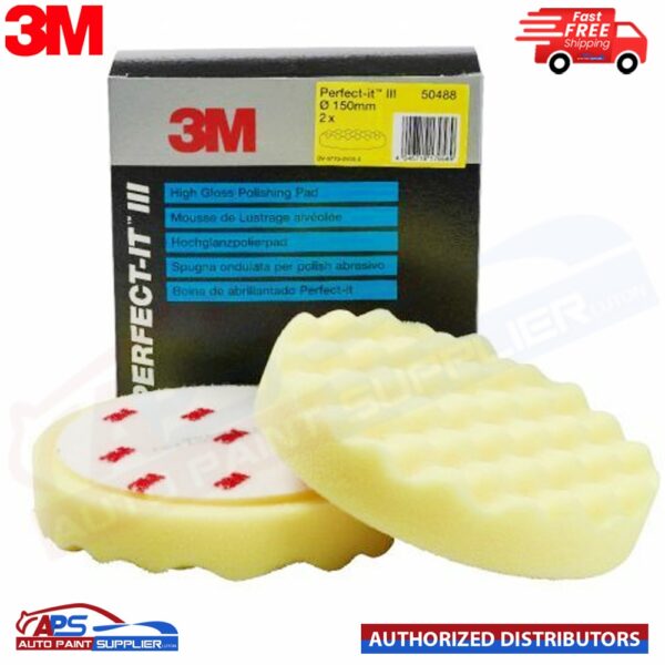 3M 50488 Perfect-it III Yellow Polishing Compounding 150mm 1 Pad 1PC Model: 50488