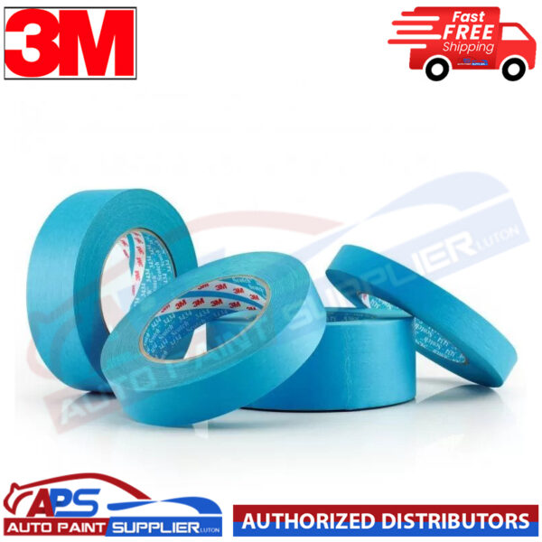 3M 3434 4 ROLL Blue MASKING TAPE 07895 Water & Solvent Resistant 18MM X 50M Model 3434