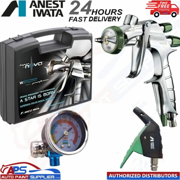 Anest Iwata WS400 CLEARCOAT 1.3mm Evo Spray Gun Supernova SHOWCASE Kit Model: 13244122SC
