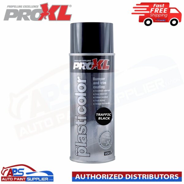 PROXL PRO PLASTICOLOR BUMPER TRIM PAINT AEROSOL 400ML- PC5TB TRAFFIC BLACK Model: PC5TB