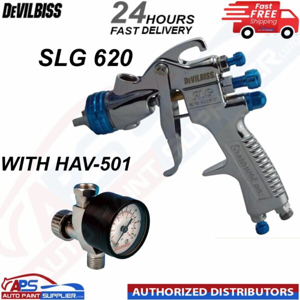 SLG-620 Devilbiss Spray Gun 1.3mm WITH HAV-501 REGULATOR Model: SLG-620