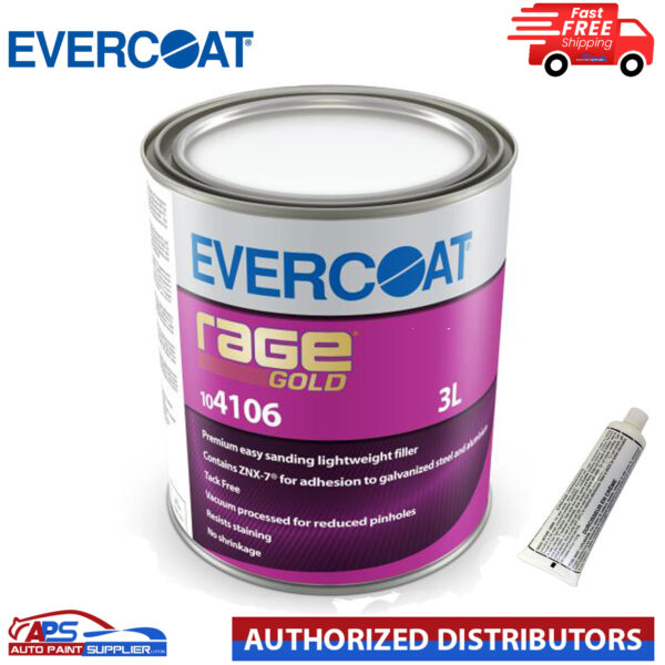EVERCOAT RAGE GOLD 104106 RAGE GOLD POLYESTER BODY FILLER WITH BPO HARDENER 3LT Model 100112