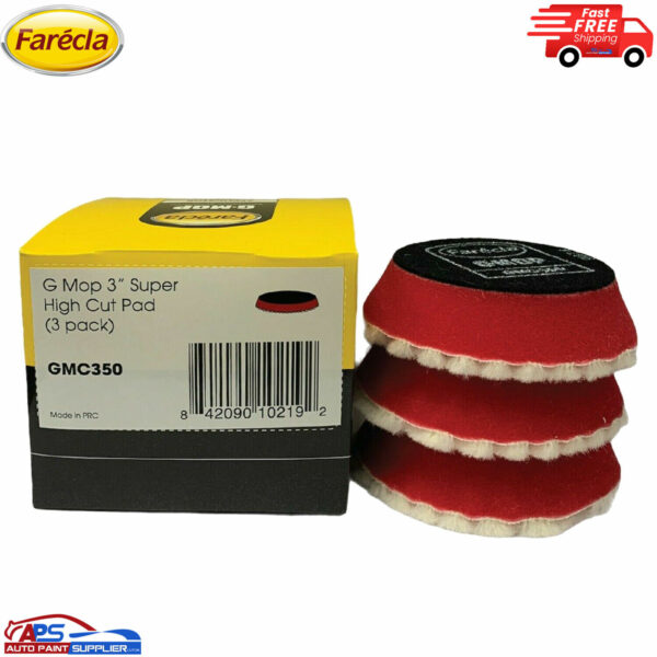GMC350 G MOP FARECLA 3 INCH SUPER HIGH CUT WOOL COMPOUNDING PAD PACK OF 3 Model GMC350