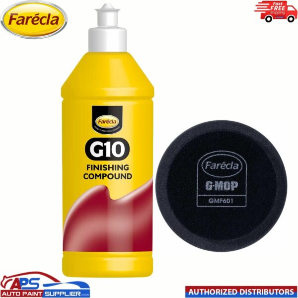 Farecla G10 Finishing Compound 500ml Liquid & Free GMF601 Black Polishing Head Model: FARECLAG10500ML/GMF601