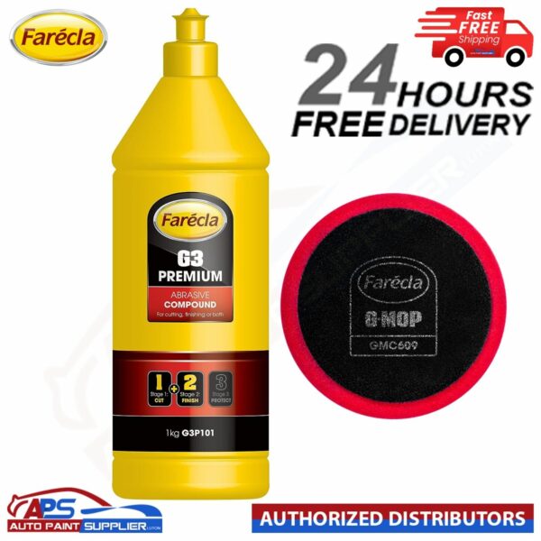 Farecla G3 1 KG Premium Abrasive Compound & Farecla GMC609 Compound Head Model: FARECLAG3PREMIUM1KG/GMC609