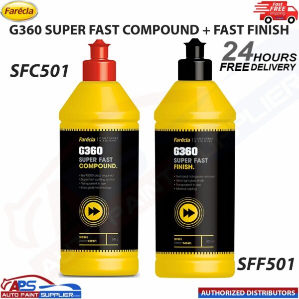 FARECLA G360 SUPER FAST FINISH 500ML + SUPER FAST COMPOUND - FAST DELIVERY Model: SFC501 + SFF501