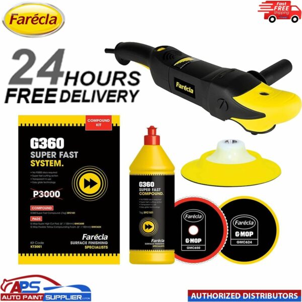 FARECLA G360 SUPER FAST SYSTEM COMPOUND KIT - KT3001 & FARECLA POLISHER Model: KT3001+POLISHER