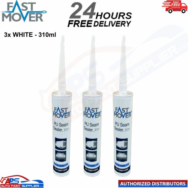 3x FAST MOVER PU SEAM SELAER WHITE (310ML) CAR BODY Adhesive & Sealant Model: FMT5017