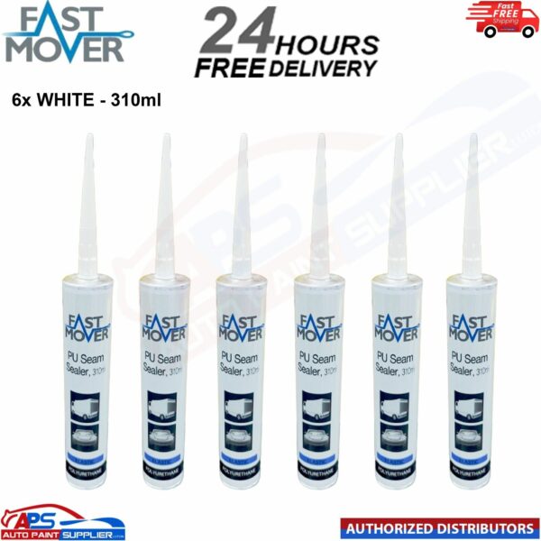 6X FAST MOVER PU SEAM SELAER WHITE (310ML) CAR BODY Adhesive & Sealant Model: FMT5017