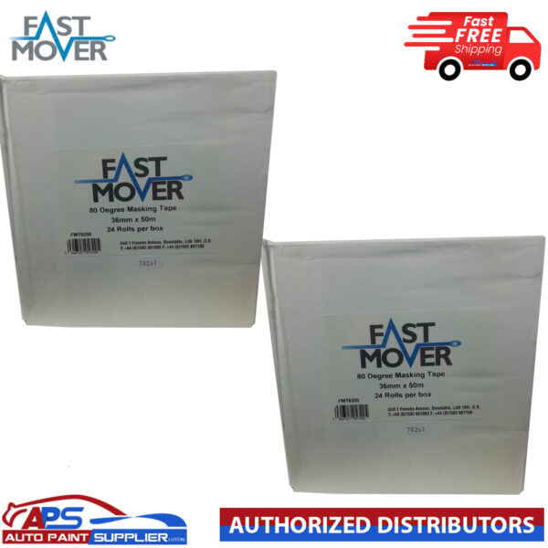 FAST MOVER TOOLSMASKING TAPE, 80 DEGREES, 36MM X 50MTRS, 24 ROLLS - 2 BOX Model FMT8200