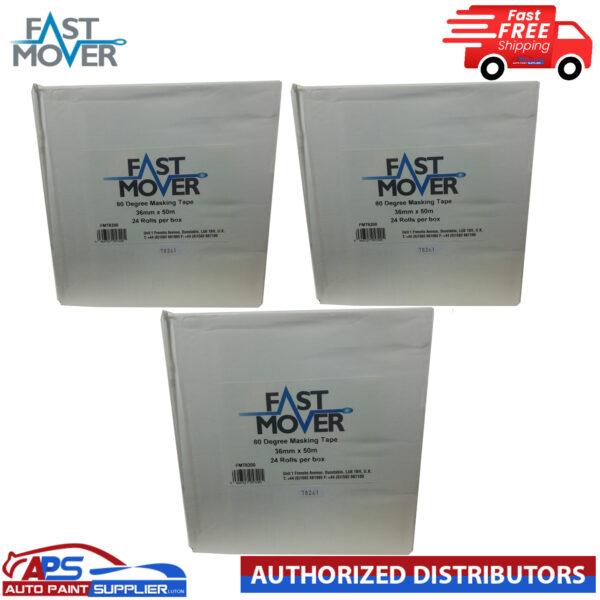 FAST MOVER TOOLSMASKING TAPE, 80 DEGREES, 36MM X 50MTRS, 24 ROLLS - 3 BOX Model FMT8200