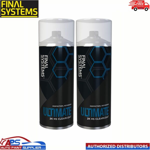 2 x FINAL SYSTEMS ULTIMATE 2K HS CLEARCOAT AEROSOL - 400ml Model: FL6000