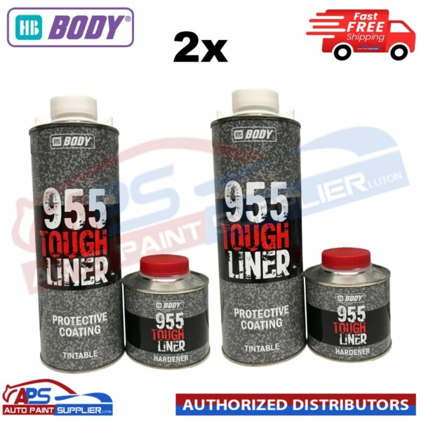 2X HB Body 955 Tough Liner 1L Tintable with HARDNER (Next Day Delivery) Model: 2X HB Body 955