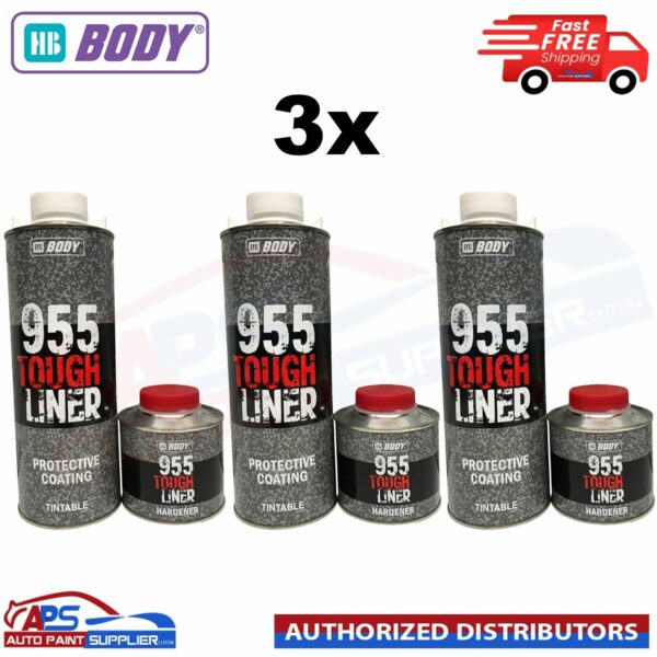 3X HB Body 955 Tough Liner 1L Tintable with HARDNER (Next Day Delivery) Model: 3X HB Body 955