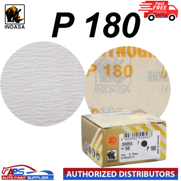Indasa Rhynogrip HT Line 75mm 3" Sanding Discs P180 Box of 50 Grip System Model C55958