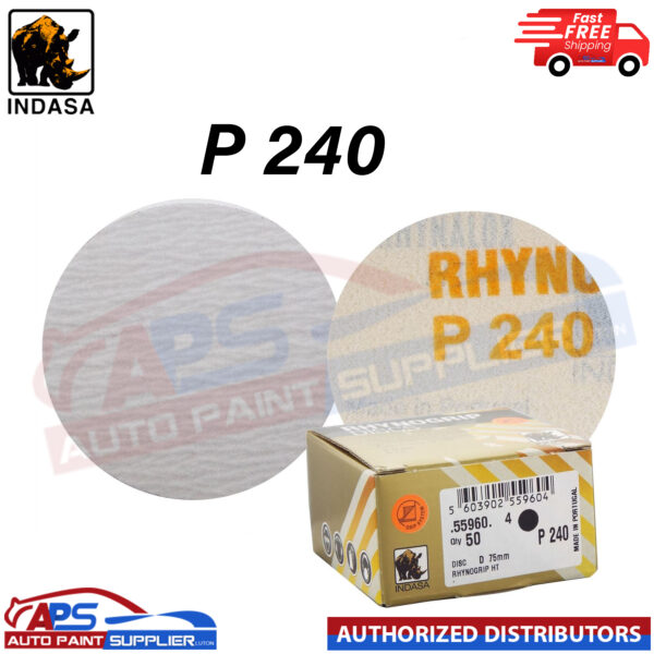 Indasa Rhynogrip HT Line 75mm 3" Sanding Discs P240 Box of 50 Grip System Model: C55960