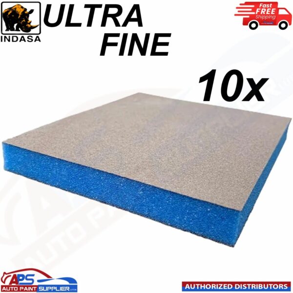 10 X INDASA (595145) RHYNOSPONGE DOUBLE SIDED SPONGE BLUE ULTRA FINE Model: 595145