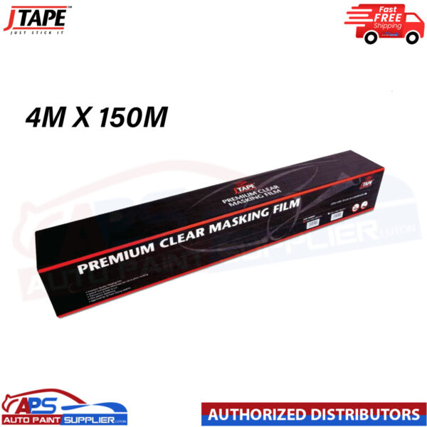 J TAPE MASKING FILM SHEETING PREMIUM PLASTIC CLEAR CAR ROLL 4M X 150M Model: 1090.4015