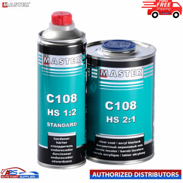 HS 2:1 Master Acrylic Clear Coat with Fast Hardener 1.5 litre Kit - C108 Model C108