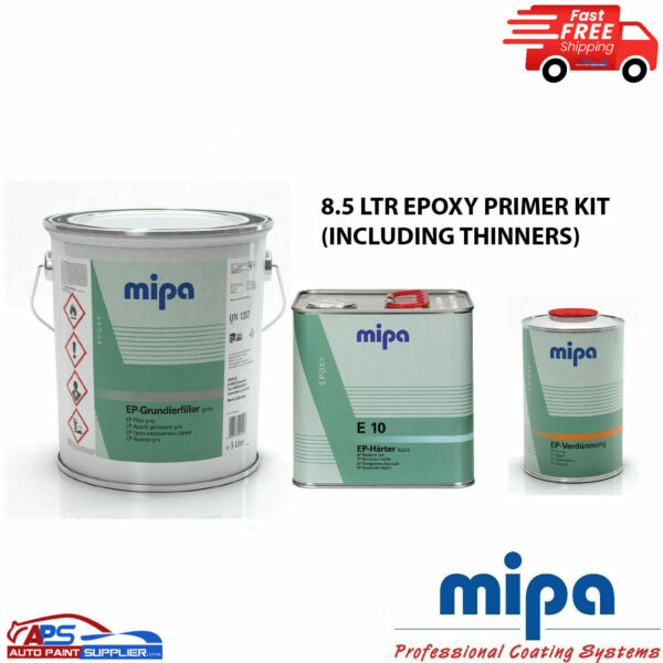 MIPA EP Grundier filler EPOXY PRIMER 2k 5L HARDENER E10 & THINNER 8.5L KIT Model EPKIT8.5
