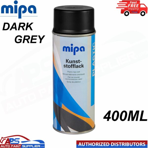 MIPA KUNST- STOFFLACK PLASTIC PAINT SPRAY DARK GREY 400ML AEROSOL Model: 212850005