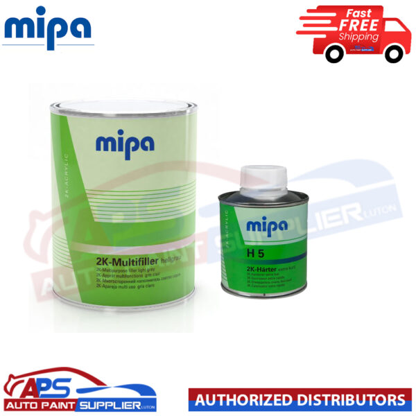 Mipa 2K-Multifiller hellgrau + 2K HARDENER H5 EXTRA FAST 250ML Model hellgrau+HARDENER H5