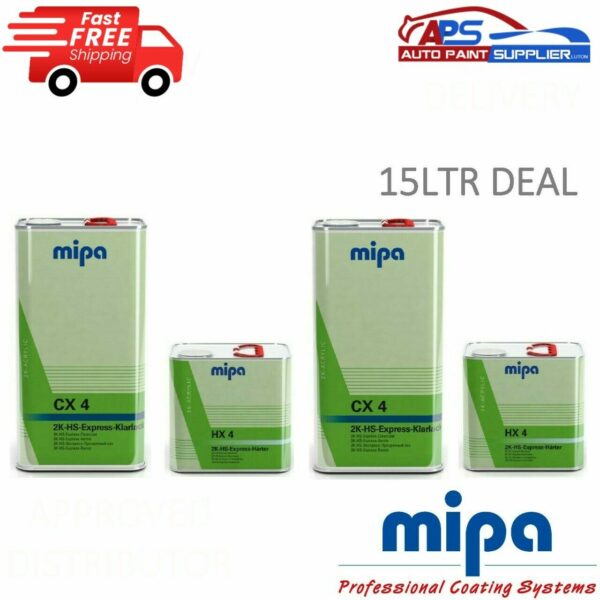 MIPA CX 4 EXPRESS 2 X KLARLACK CLEARCOAT LACQUER WITH HX 4 HARDENER - 7.5LTR KIT Model CX 4
