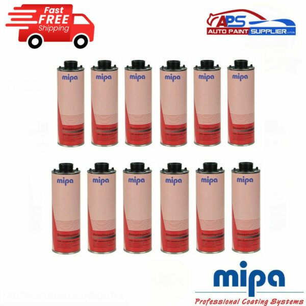 12 X MIPA SCHUTZ UNDER SEAL UNDERBODY RUST PROTECTION PROTECTOR BLACK 1LTR Model 256710000
