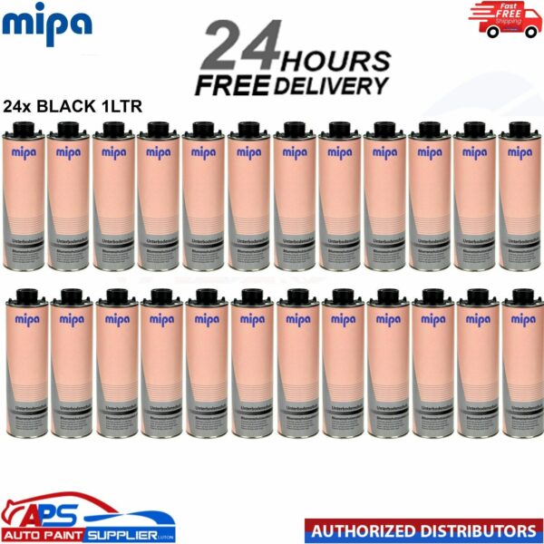 24x MIPA SCHUTZ UNDER SEAL UNDERBODY RUST PROTECTION PROTECTOR BLACK 1 LTR Model: 24X 256710000