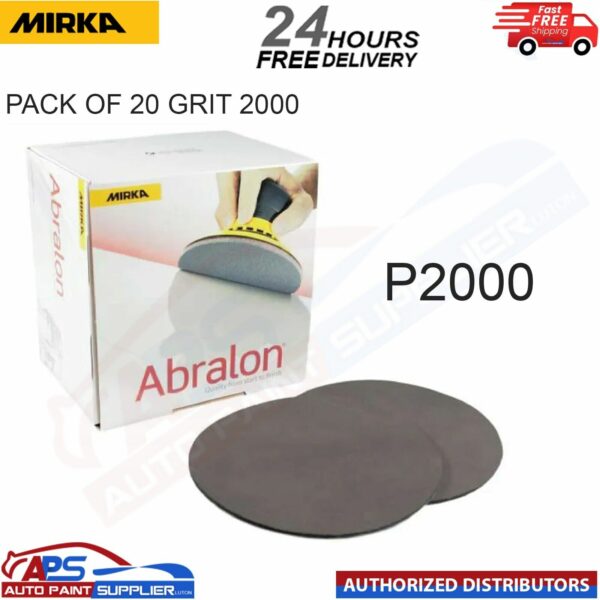 MIRKA ABRALON 150mm 6" P2000 GRIT HOOKNLOOP FOAM FINE FINISHING DISC PAD PK20 Model: 8A24102095