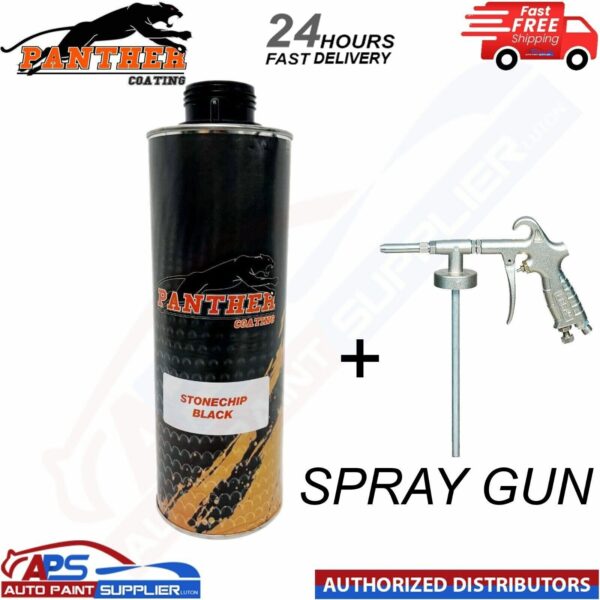PANTHER COATING STONECHIP BLACK UNDERBODY - 1 LITRE + UNDERBODY GUN (NEXT DAY DELIVERY) Model: PANTHER COATING
