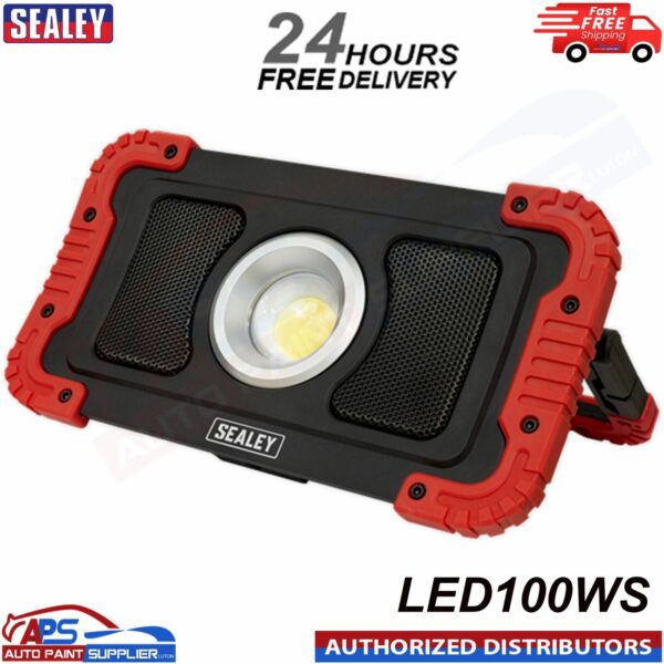 Sealey 20W COB LED Rechargeable LED100WS Floodlight Wireless Speakers&Power Bank Model: LED100WS