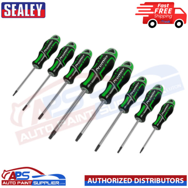 Sealey AK4323HV Screwdriver Set 8pc Security TRX-Star* GripMAX - Hi-vis Green Model AK4323HV