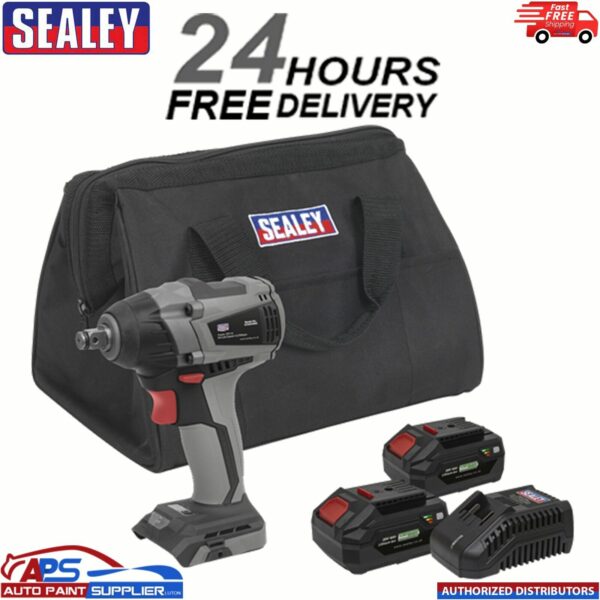 Sealey Brushless Impact Wrench Kit 1/2"Sq Drive 20V 300Nm - CP20VIWXKIT Model: CP20VIWXKIT