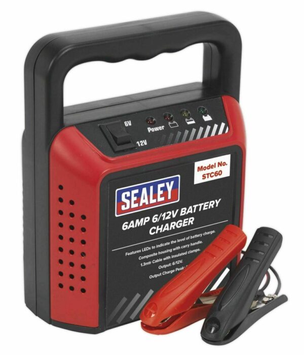 STC60 Sealey Battery Charger 6/12V 6Amp 230V Automatic Model STC60
