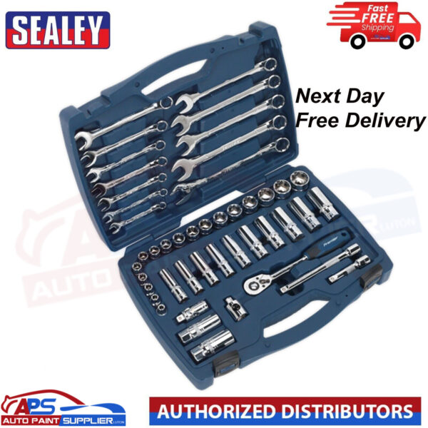 Sealey AK8996 46pc 3/8"Sq Drive Socket and Spanner Set WallDrive® - Metric Model: AK8996
