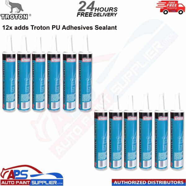 12x adds Troton PU Adhesives Sealant Wind screen Car Adhesive 310ml - black Model: 300003648