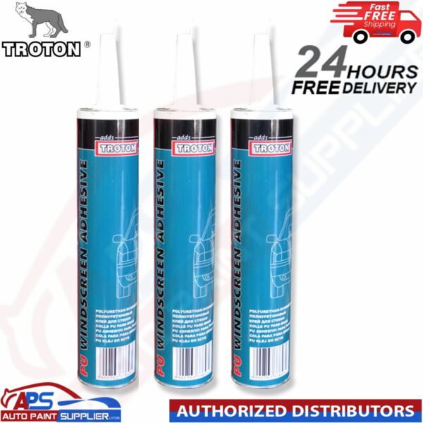 3x adds Troton PU Adhesives Sealant Wind screen Car Adhesive 310ml - black Model: 300003648