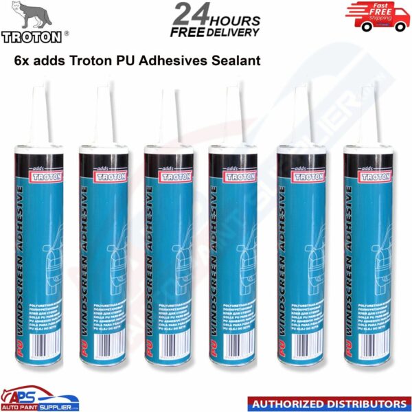 6x adds Troton PU Adhesives Sealant Wind screen Car Adhesive 310ml - black Model: 300003648