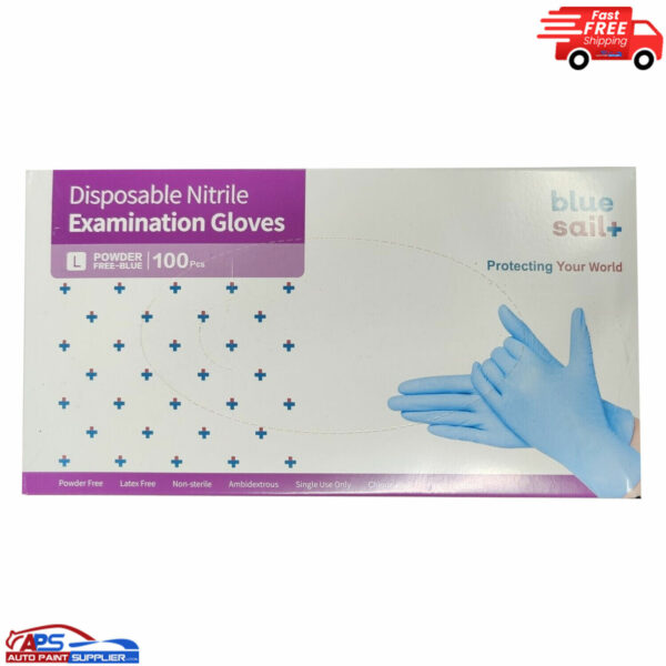 Blue Sail+ Disposable Nitrile Examination Gloves-100pcs [Large] Model Disposable Nitrile