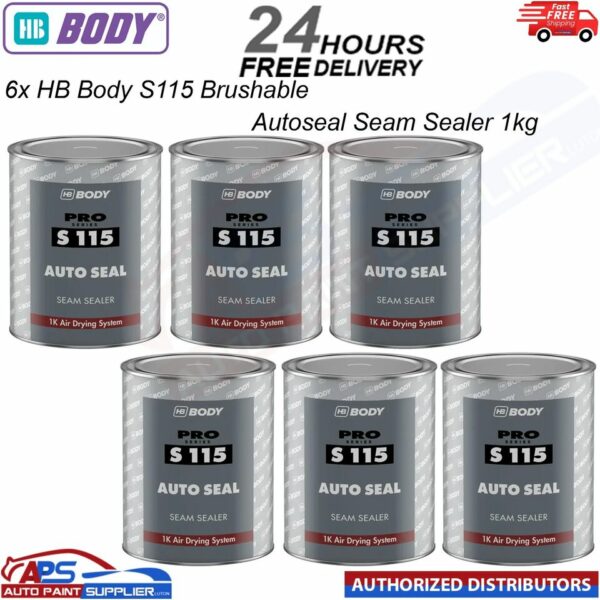 6x HB Body S115 Brushable Autoseal Seam Sealer - 1kg Car Body Seam sealer Model: 1150700009