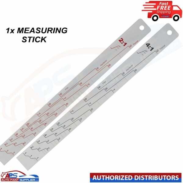 Aluminium Paint Mixing Measuring Stick 2:1/4:1 Ratio Double Sided Model Paint Mixing