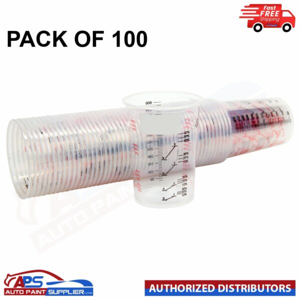 Plastic Polypropylene Paint Mixing Cups 600cc Pack of 100 - FAST DELIVERY Model: PC-600-2