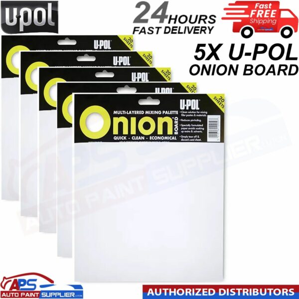 5X U-POL ONION BOARDS - CAR BODY FILLER MIXING BOARDS U-POL- FAST DELIVERY Model: ON/1