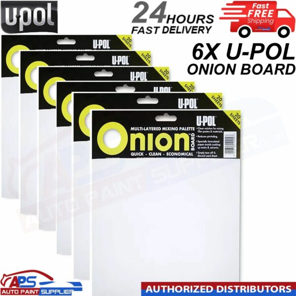 6X U-POL ONION BOARDS - CAR BODY FILLER MIXING BOARDS U-POL - FAST DELIVERY Model: ON/1