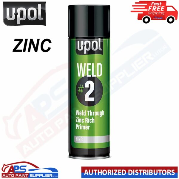 U-POL WELD/AL WELD#2 Weld ZINC RICH Through Primer Rich Aerosol - 450ML Model: WELDZ/AL