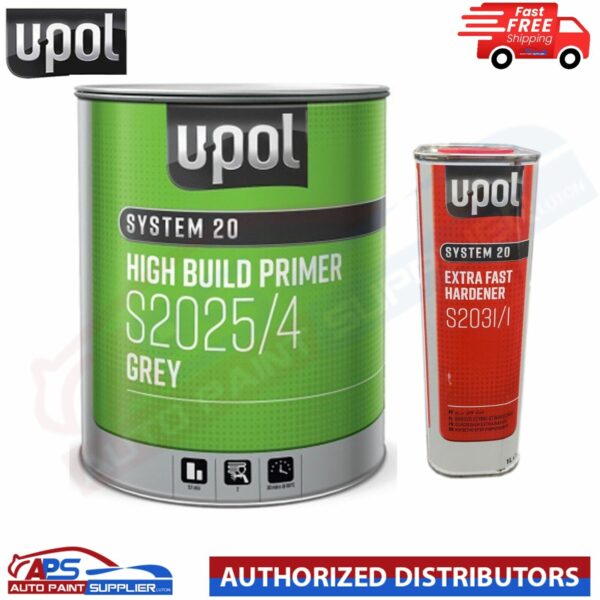 UPOL HIGH BUILD PRIMER S2025/4 GREY - WITH EXTRA FAST HARDENER S2031/1 5L KIT Model S2025G/4